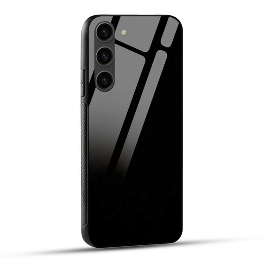 Samsung Galaxy S23 5G Back Cover Solid Black Printed Glass Case