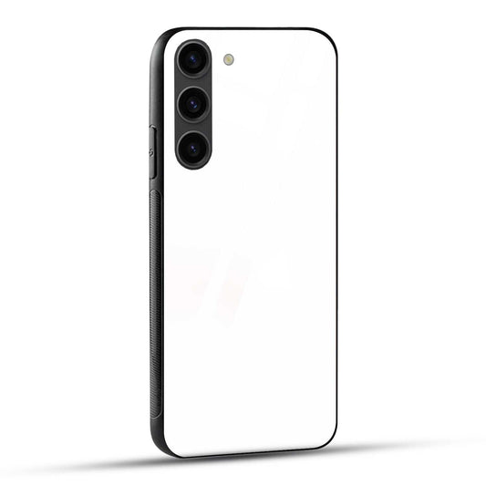 Samsung Galaxy S23 5G Back Cover Plain White Printed Glass Case