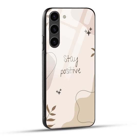 Samsung Galaxy S23 5G Back Cover Cream Beige Aesthetic Printed Glass Case