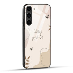 Samsung Galaxy S23 5G Back Cover Cream Beige Aesthetic Printed Glass Case