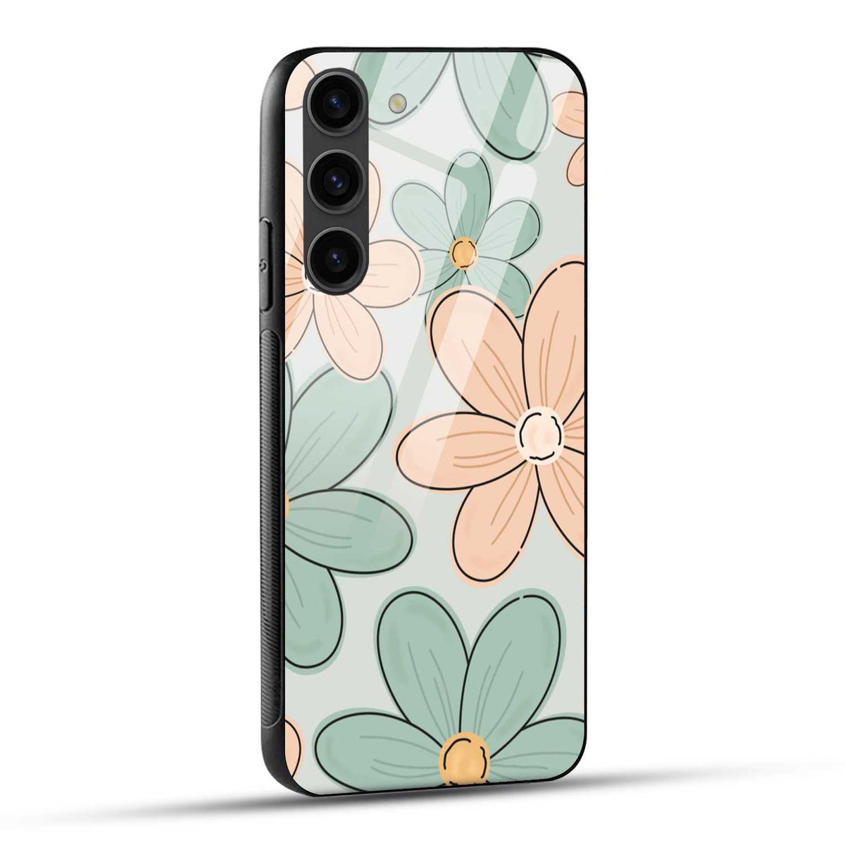 Samsung Galaxy S23 Plus 5G Back Cover Aesthetic Flower Printed Glass Case