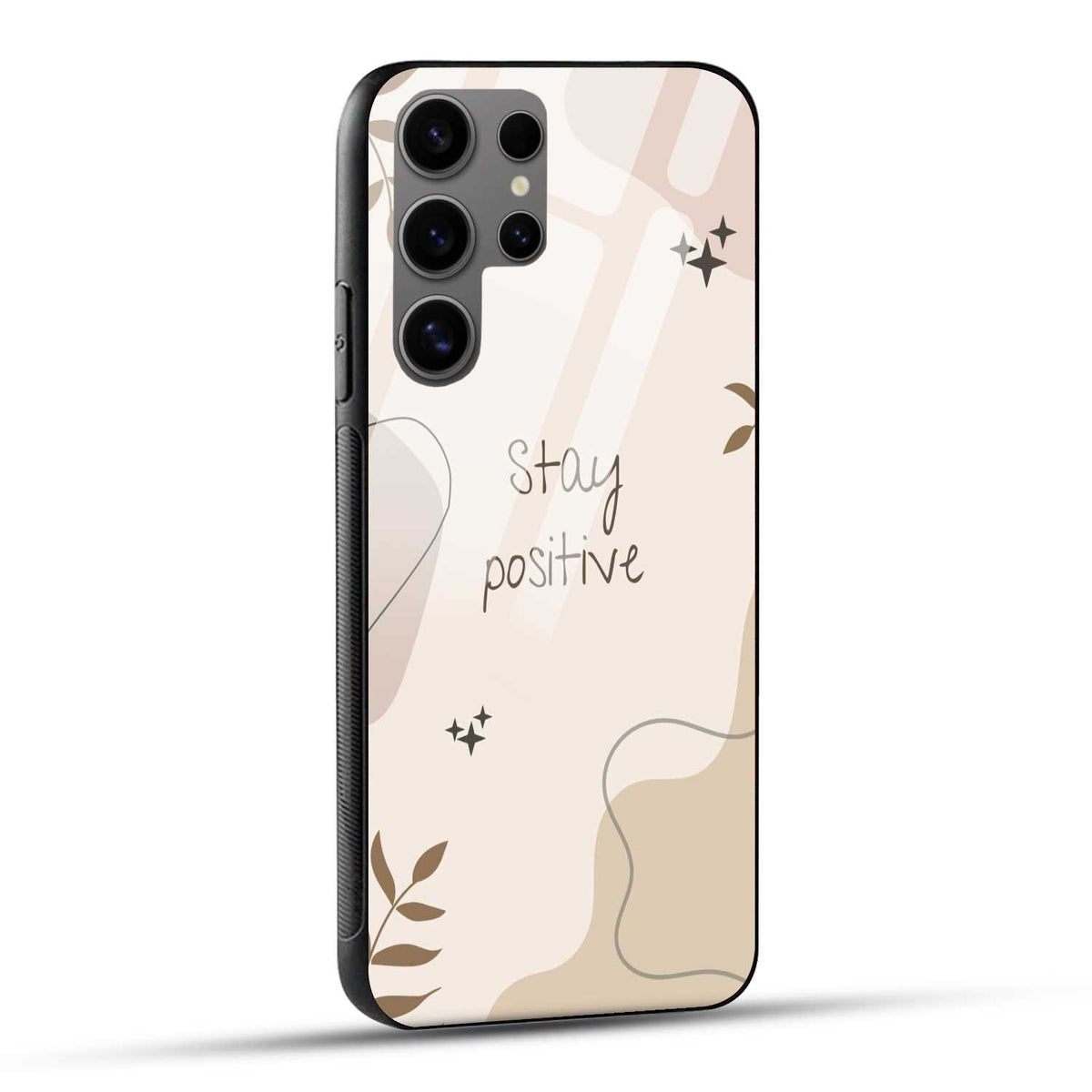Samsung Galaxy S24 Ultra 5G Back Cover Cream Beige Aesthetic Printed Glass Case
