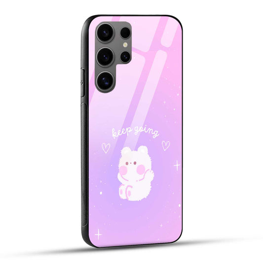 Samsung Galaxy S24 Ultra 5G Back Cover Pink Purple Gradient Aesthetic Motivational Printed Glass Case