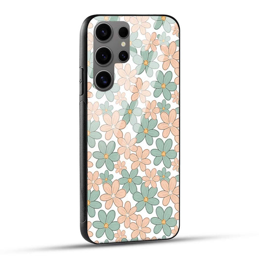 Samsung Galaxy S24 Ultra 5G Back Cover Aesthetic Flowers Printed Glass Case