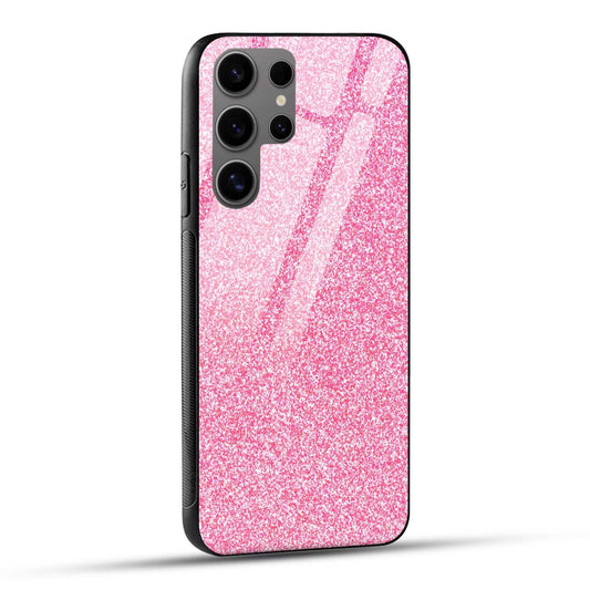 Samsung Galaxy S24 Ultra 5G Back Cover Pink Glitter Printed Glass Case