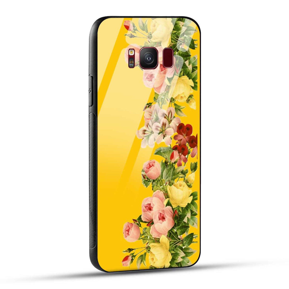 Samsung Galaxy S8 Back Cover Yellow Flowers Printed Glass Case