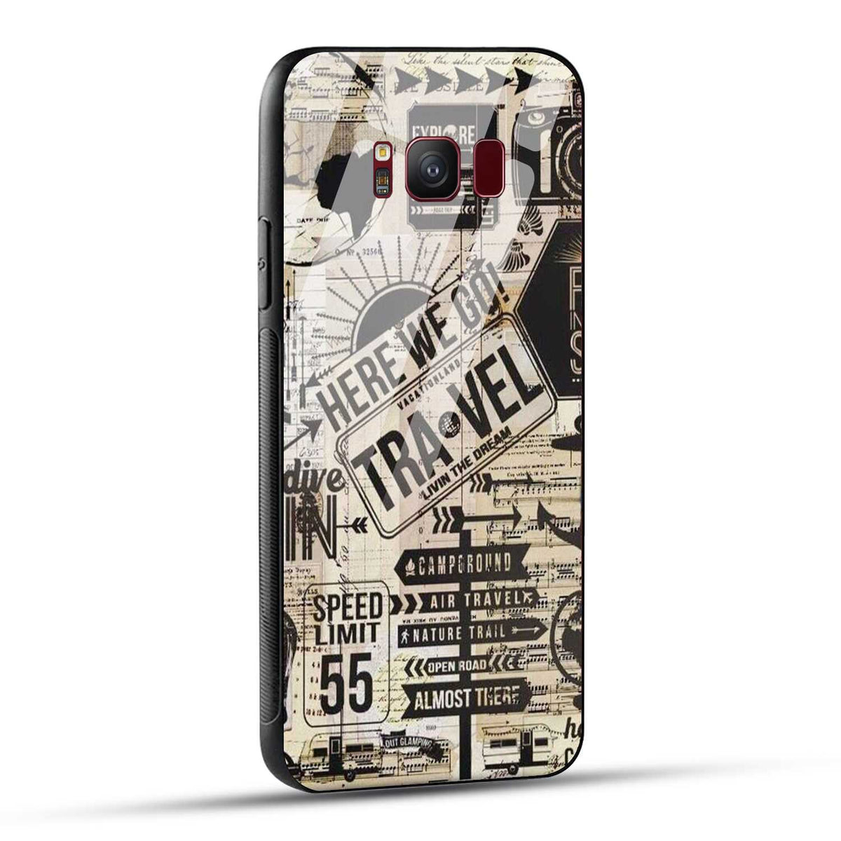 Samsung Galaxy S8 Back Cover Here We Go Travel Printed Glass Case