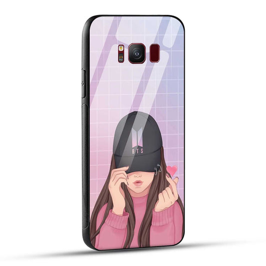 Samsung Galaxy S8 Back Cover Cap Girl Printed Glass Case