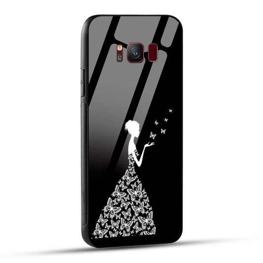 Samsung Galaxy S8 Back Cover Butterfly Girl Printed Glass Case