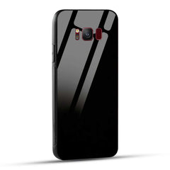 Samsung Galaxy S8 Back Cover Solid Black Printed Glass Case