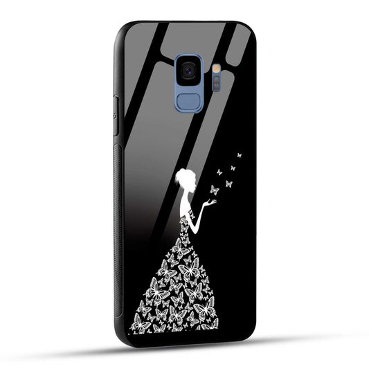 Samsung Galaxy S9 Back Cover Butterfly Girl Printed Glass Case