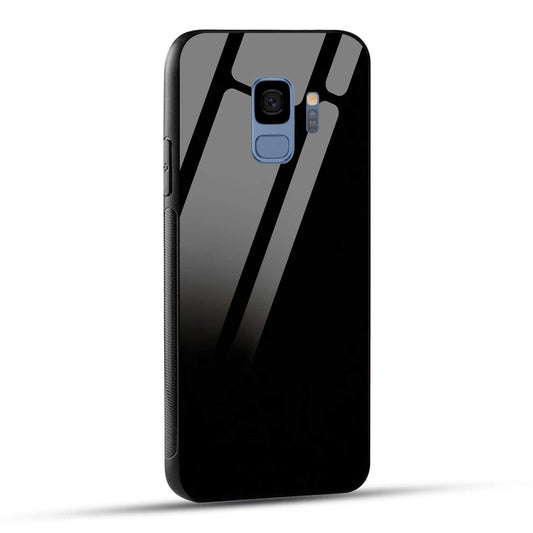 Samsung Galaxy S9 Back Cover Solid Black Printed Glass Case