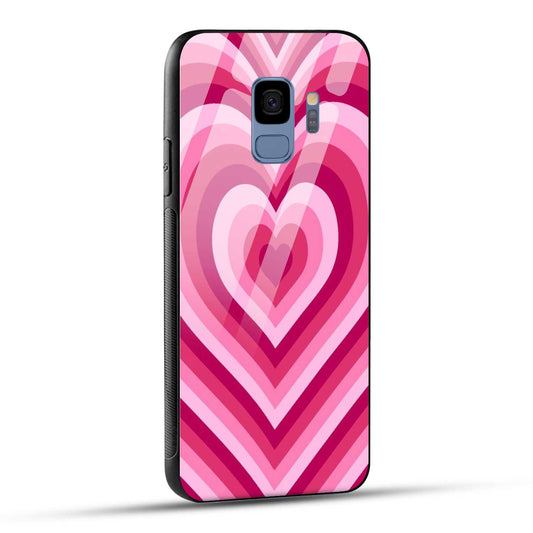 Samsung Galaxy S9 Back Cover Love Hearts Printed Glass Case