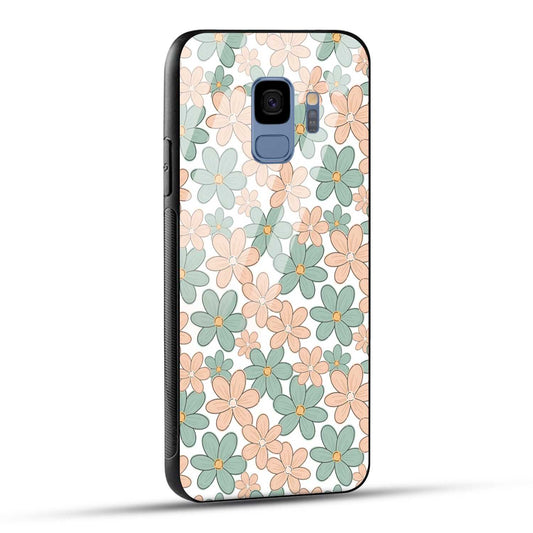 Samsung Galaxy S9 Back Cover Aesthetic Flowers Printed Glass Case