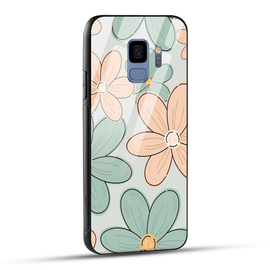 Samsung Galaxy S9 Back Cover Aesthetic Flower Printed Glass Case
