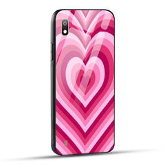 Samsung Galaxy A10 Back Cover Love Hearts Printed Glass Case