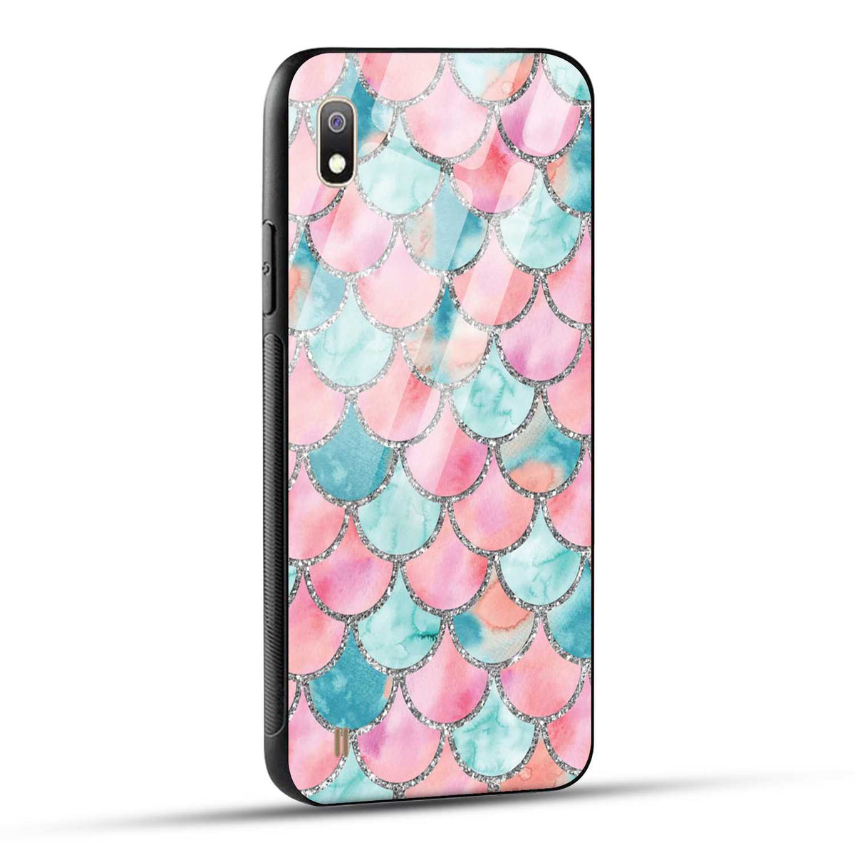 Samsung Galaxy A10 Back Cover Mirror Pattern Printed Glass Case