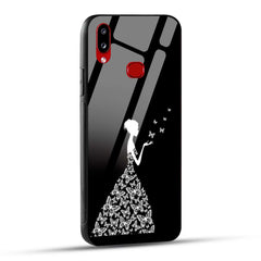 Samsung Galaxy A10s Back Cover Butterfly Girl Printed Glass Case