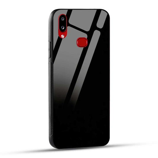 Samsung Galaxy A10s Back Cover Solid Black Printed Glass Case