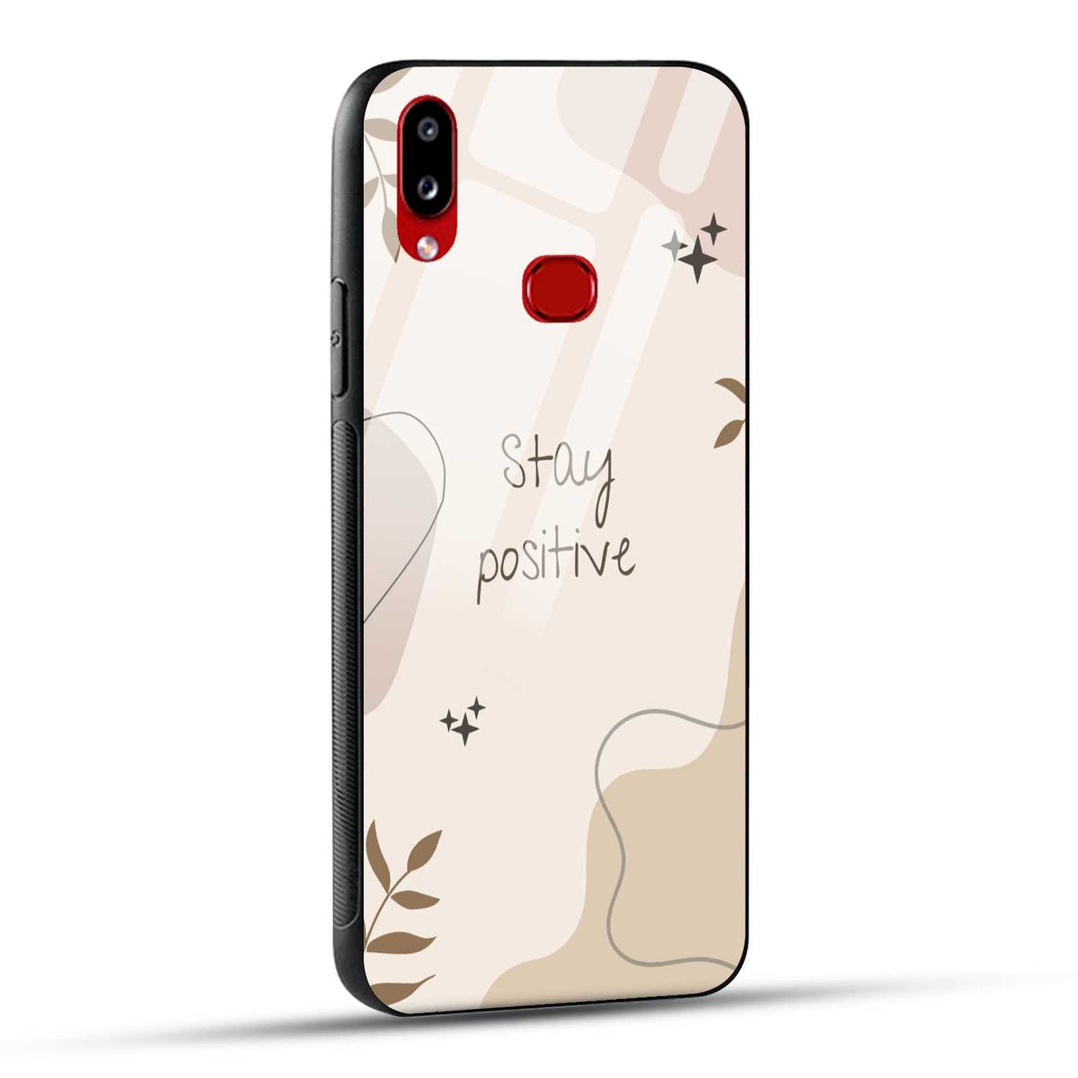 Samsung Galaxy A10s Back Cover Cream Beige Aesthetic Printed Glass Case