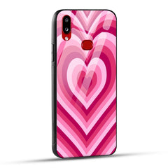 Samsung Galaxy A10s Back Cover Love Hearts Printed Glass Case