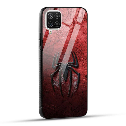 Samsung Galaxy A12 Back Cover Red Spider Printed Glass Case