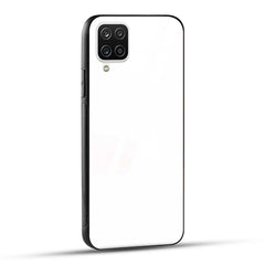Samsung Galaxy A12 Back Cover Plain White Printed Glass Case