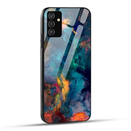 Samsung Galaxy F54 Back Cover Abstract Color Printed Glass Case