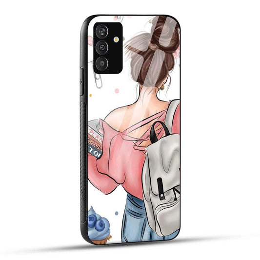 Samsung Galaxy F54 Back Cover Padhaku Girl Printed Glass Case
