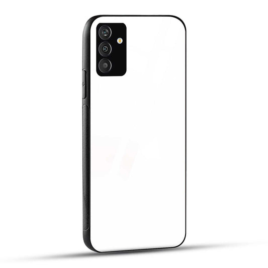 Samsung Galaxy F54 Back Cover Plain White Printed Glass Case