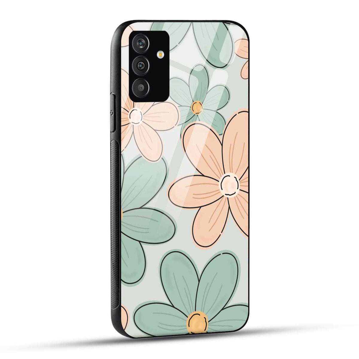 Samsung Galaxy A54 5G Back Cover Aesthetic Flower Printed Glass Case