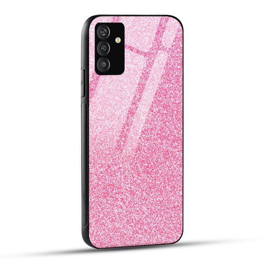 Samsung Galaxy A25 5G Back Cover Pink Glitter Printed Glass Case