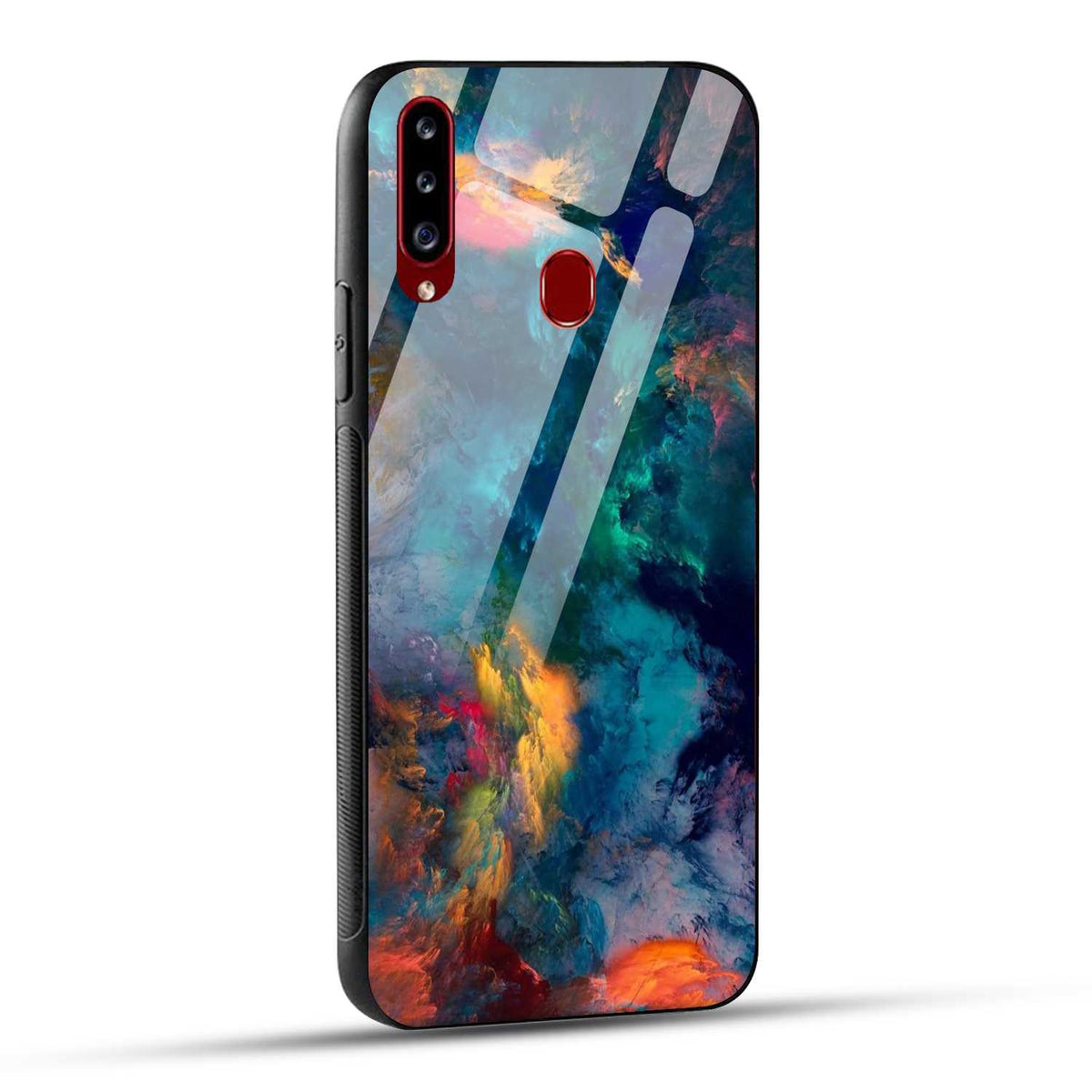 Samsung Galaxy A20s Back Cover Abstract Color Printed Glass Case