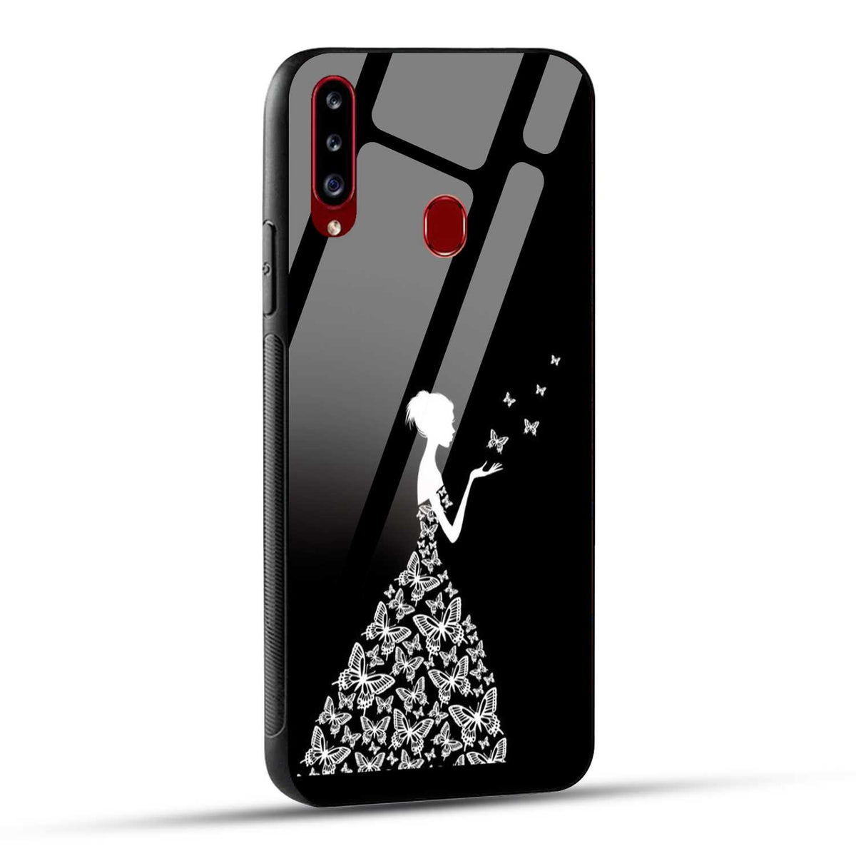 Samsung Galaxy A20s Back Cover Butterfly Girl Printed Glass Case