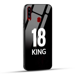 Samsung Galaxy A20s King number 18 Printed Glass Case