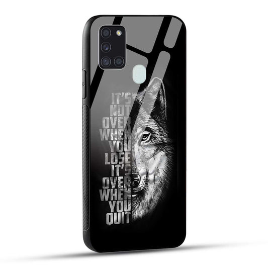 Samsung Galaxy A21s Back Cover Motivational Positive Quote Printed Glass Case