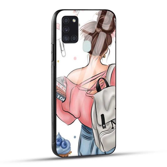 Samsung Galaxy A21s Back Cover Padhaku Girl Printed Glass Case