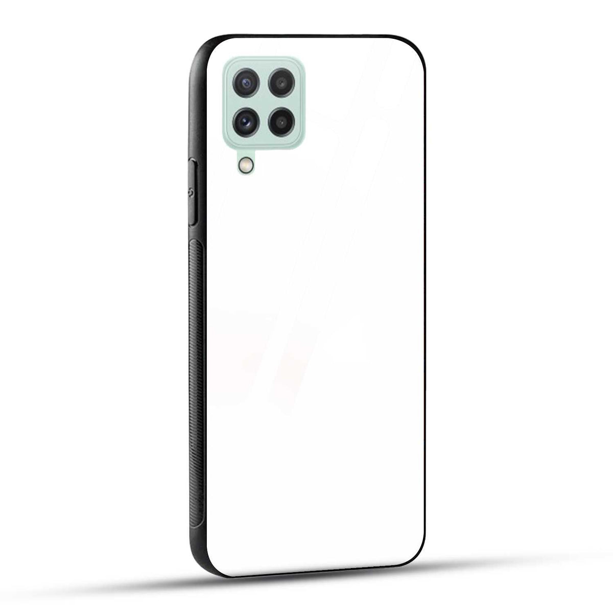 Samsung Galaxy A22 4G Back Cover Plain White Printed Glass Case