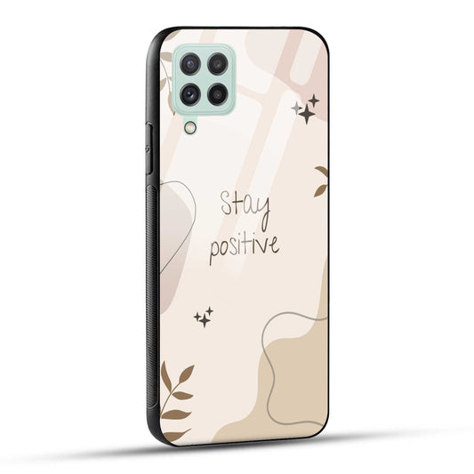 Samsung Galaxy A22 4G Back Cover Cream Beige Aesthetic Printed Glass Case