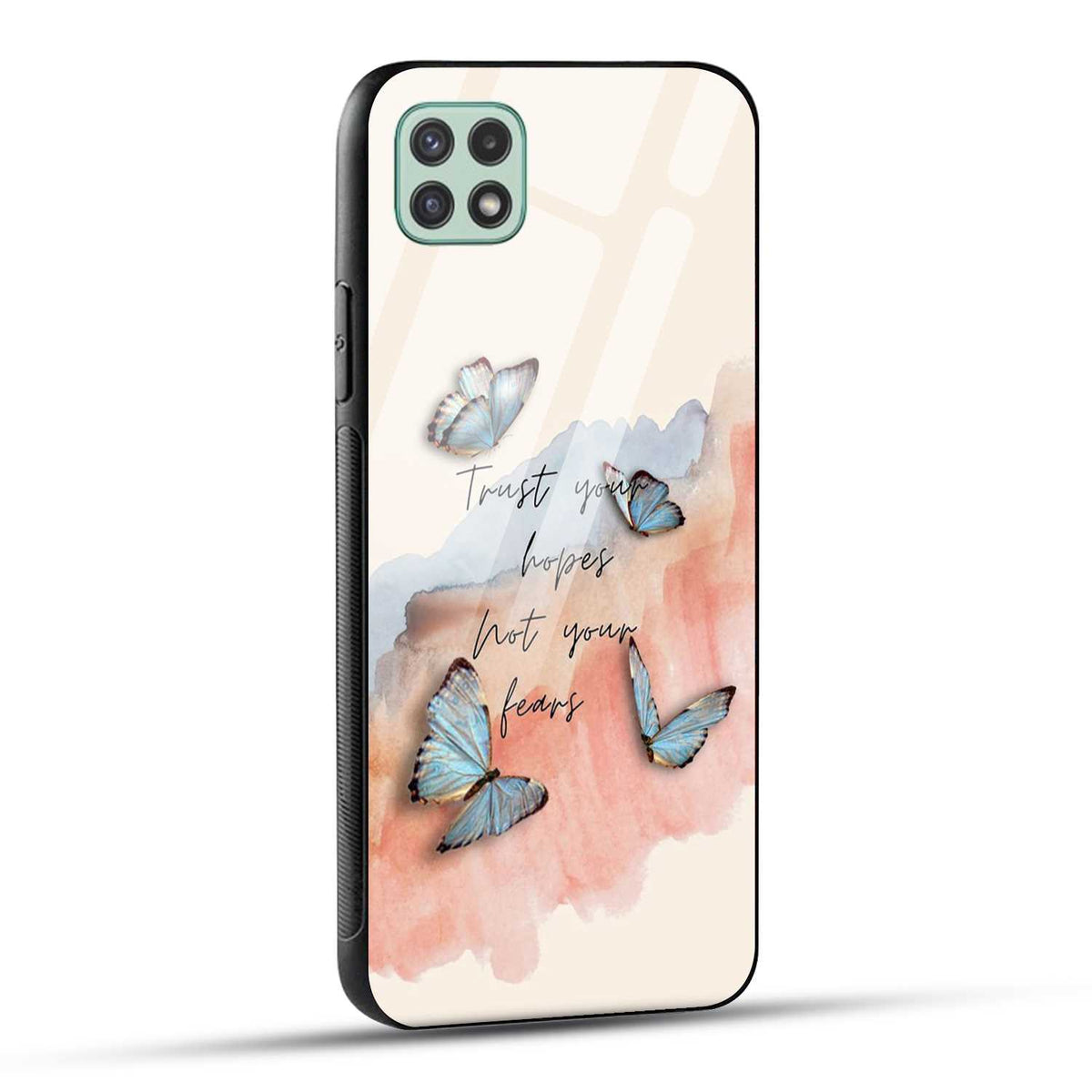 Samsung Galaxy A22 5G Back Cover Trust Your Hopes Printed Glass Case