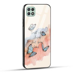 Samsung Galaxy A22 5G Back Cover Trust Your Hopes Printed Glass Case