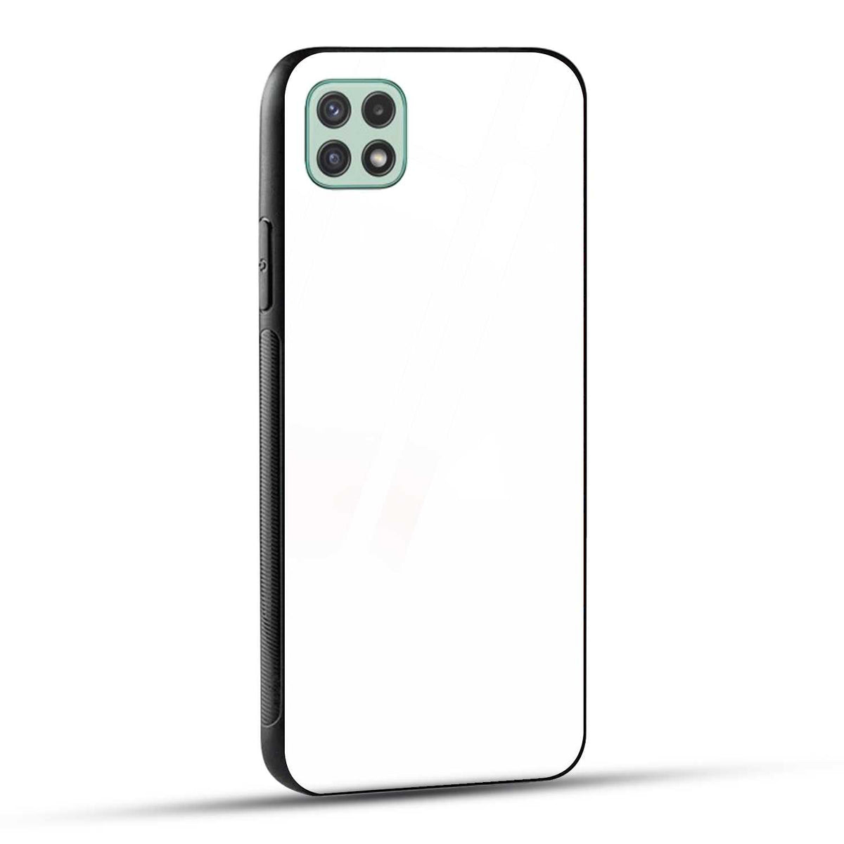 Samsung Galaxy A22 5G Back Cover Plain White Printed Glass Case