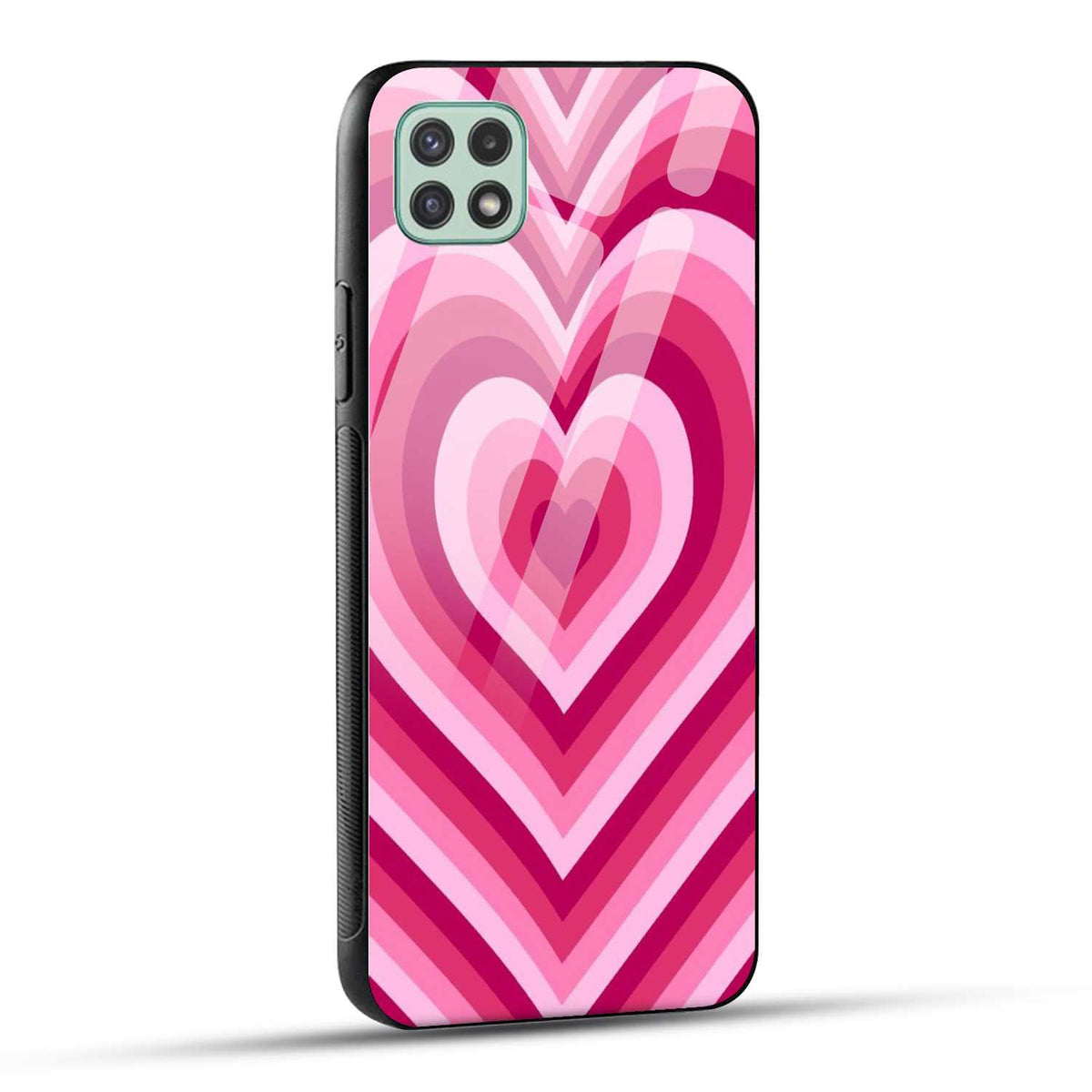 Samsung Galaxy A22 5G Back Cover Love Hearts Printed Glass Case