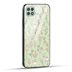 Samsung Galaxy A22 5G Back Cover Flower Art Printed Glass Case