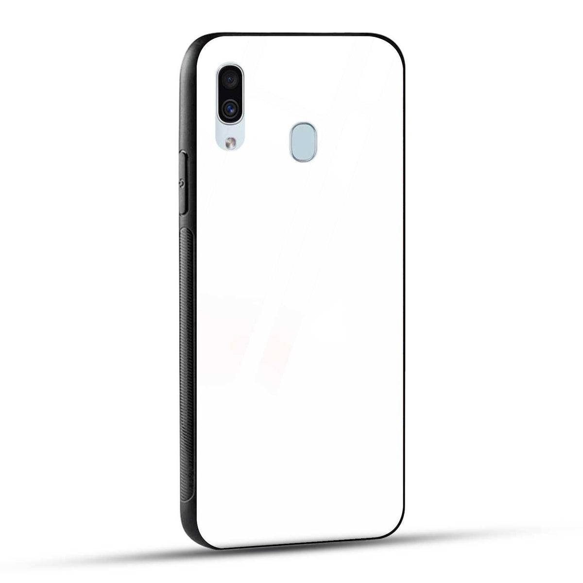 Samsung Galaxy A30 Back Cover Plain White Printed Glass Case