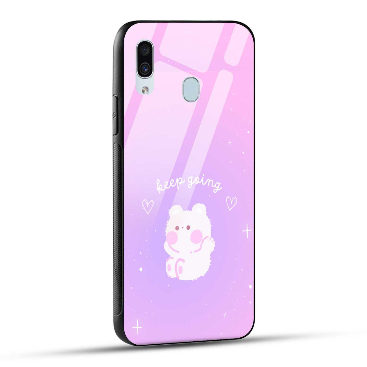 Samsung Galaxy A30 Back Cover Pink Purple Gradient Aesthetic Motivational Printed Glass Case