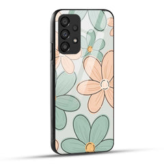 Samsung Galaxy A73 5G Back Cover Aesthetic Flower Printed Glass Case