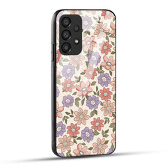 Samsung Galaxy A73 5G Back Cover Flowers In Retro  Printed Glass Case