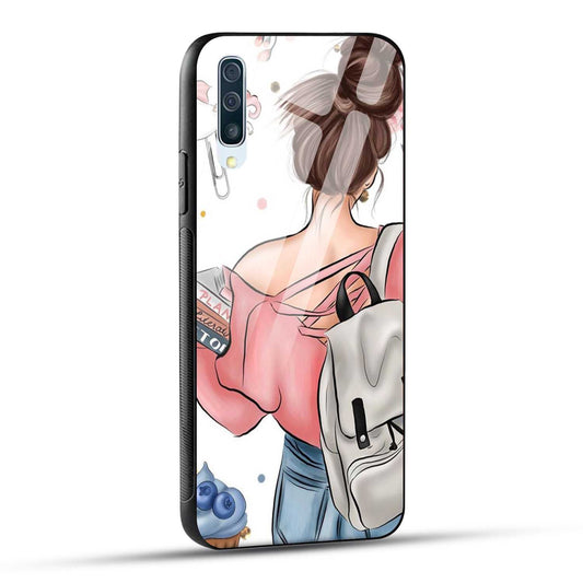Samsung Galaxy A50 Back Cover Padhaku Girl Printed Glass Case