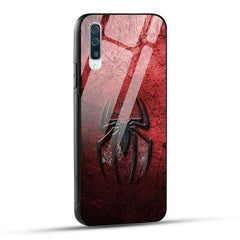 Samsung Galaxy A50 Back Cover Red Spider Printed Glass Case